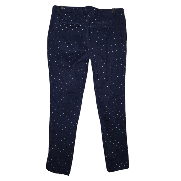 Tommy Hilfiger Womens Navy Blue Polka Dot Montauk Straight Chino Pants Size 8 - Picture 2 of 9